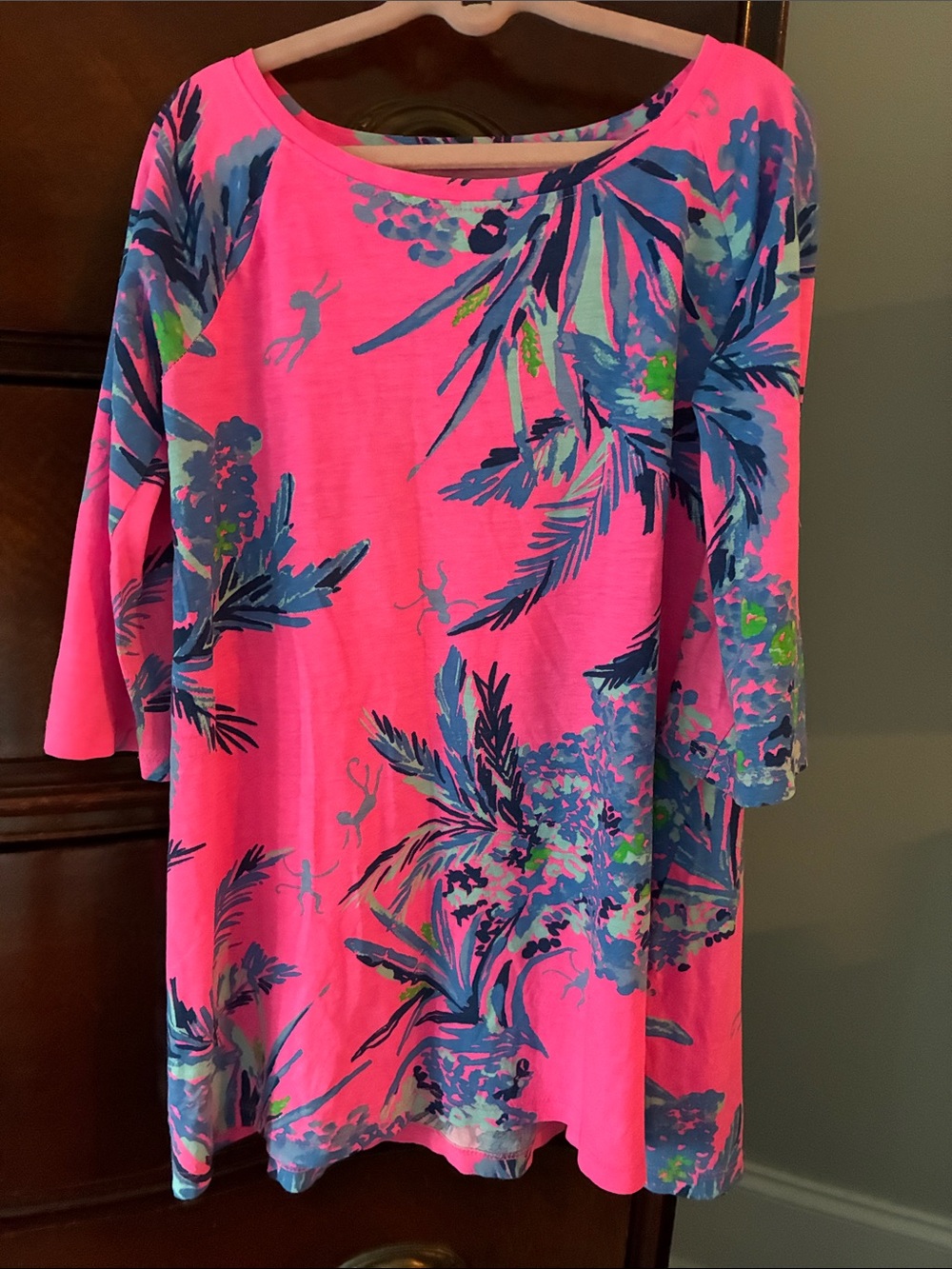 Lilly Pulitzer Girls Bright Pink Tropical Print Tunic Dress